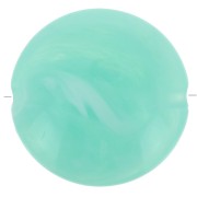 Perles plates rondes acrylique 22 mm Vert Turquoise Marbré x6|raw }}