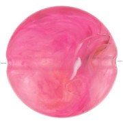 Perles plates rondes acrylique 22 mm Fuchsia Marbré x6|raw }}
