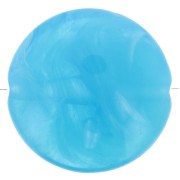 Perles plates rondes acrylique 22 mm Bleu Marbré x6|raw }}