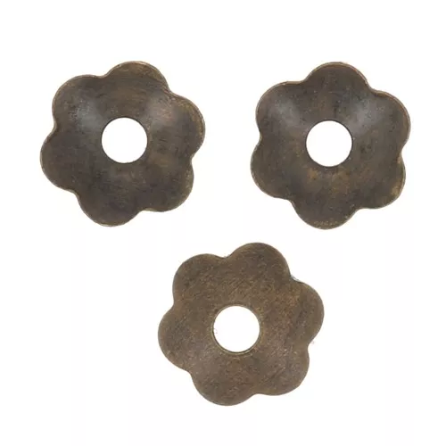 Coupelles fleurs 4 mm - Bronze x20