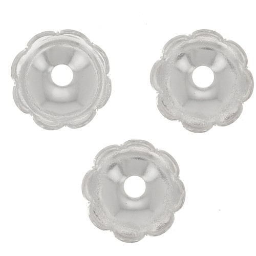 Coupelles fleurs 8 pétales 6 mm - Placage Argent fin x20