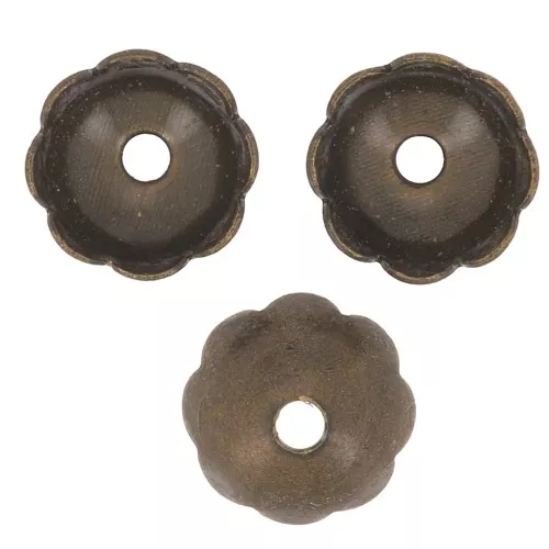 Coupelles fleurs 8 pétales 6 mm - Bronze x20