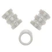 Perle tube travaillée 7x6 mm avec gros trou - Argent 925 x1