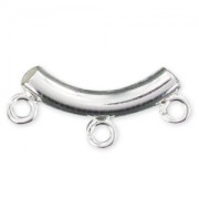 Tube 16x3 mm attache breloque 3 anneaux - Argent 925 x1|raw }}
