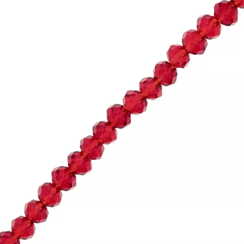 Perles rondelles facettées - rondes aplaties -3x2.5 mm - Light Siam x41cm