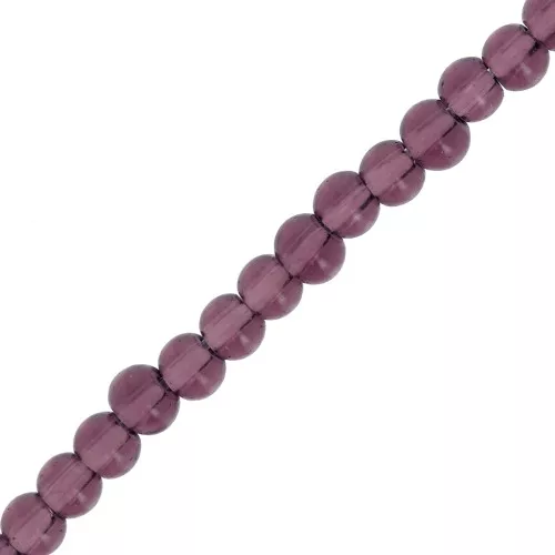 Perles en verre rondes 3.5 mm - Prune x29cm