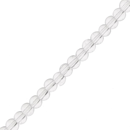 Perles en verre rondes 3.5 mm - Transparent x30cm