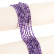 Perles  rondes facettées 3.5 mm en pierre gemme  - Amethyste x39cm