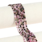 Perles  rondes facettées 3 mm en pierre gemme  - Tourmaline x 38.5cm