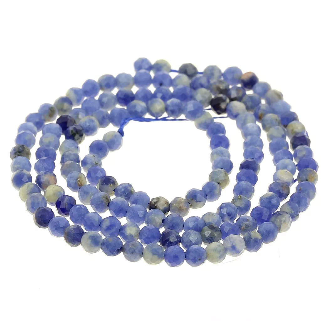 Bague Ajustable En Acier Avec Perles Et Sodalite – Pierre Gemme Bleue – Neuf Avec étiquettes