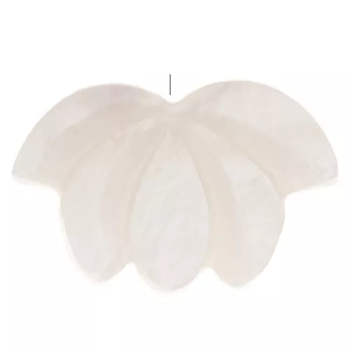 Fleur de lotus semi-percée en nacre 12x17 mm x1