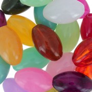 Assortiment de perles olive 20x12 mm - Multicolore marbré x20|raw }}