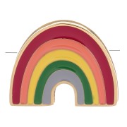 Poussoir arc-en-ciel 11x14mm pour lacet plat 6mm - Acier inoxydable 304 Doré x1|raw }}