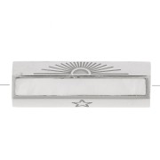 Perle cylindre à message Lucky avec nacre 20x6.5 mm - Acier inoxydable 304 x1