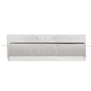 Perle cylindre à message Love avec nacre 26x9 mm - Acier inoxydable 304 x1|raw }}