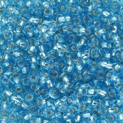Perles rocailles Preciosa 9/0 2.5 mm - Aquamarine Silver Lined x20g