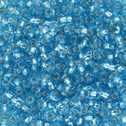 Perles rocailles Preciosa 9/0 2.5 mm - Aquamarine Silver Lined x20g