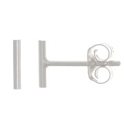 Puces d'oreilles barre fine 6 mm en Argent 925 x2
