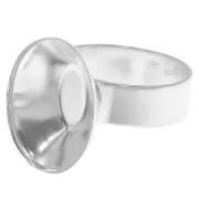 Bague réglable pour cabochon PureCrystal 4120 18x13 mm Taille 54 à 58 - Argent 925