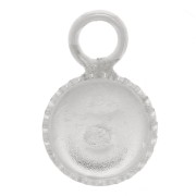 Serti pendentif rond dentelé pour cabochon fond plat 6 mm - Argent 925 x1