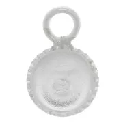 Serti pendentif rond dentelé pour cabochon fond plat 6 mm - Argent 925 x1