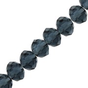 Perles rondelles facettées - rondes aplaties 4.5x3.5 mm Dark Montana x40cm|raw }}