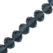 Perles rondelles facettées - rondes aplaties 4.5x3.5 mm Dark Montana x40cm