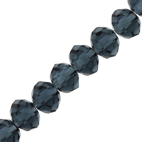 Perles rondelles facettées - rondes aplaties 4.5x3.5 mm Dark Montana x40cm