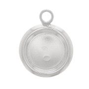 Serti pendentif rond à rebord pour cabochon fond plat 5 mm - Argent 925 x1|raw }}
