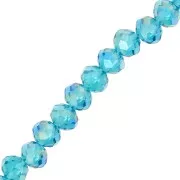 Indicolite - Perles rondelles facettées - rondes aplaties -4x3.5 mm Indicolite AB x40cm Perles rondelles facettées - rondes aplaties -4x3.5 mm Indicolite AB x40cm