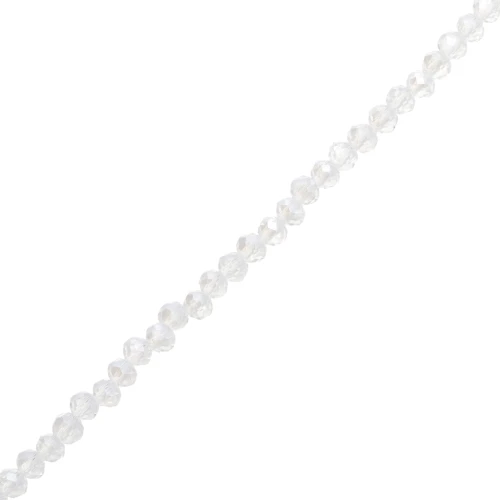 Perles rondelles facettées - rondes aplaties - 4x3.5 mm Crystal AB x41cm