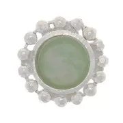 Serti rond avec petites boules limées pour cabochon 4 mm - Argent 925 x1