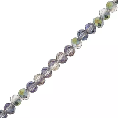 Perles rondelles facettées - rondes aplaties 4x3.5 mm - Black Diamond Iris x41cm