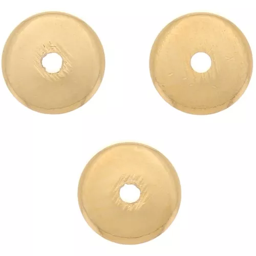 Perles rondelles Heishi - disques plats percés 5x1 mm - Doré à l'or fin x10