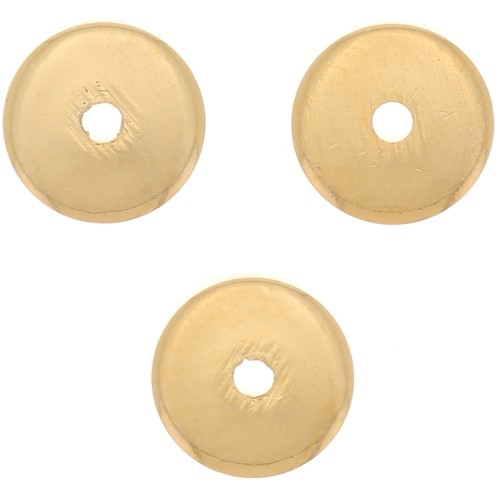Perles rondelles Heishi - disques plats percés 5x1 mm - Doré à l'or fin x50