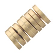 Perles rondelles Heishi - disques plats percés 5x1 mm - Doré à l'or fin x50