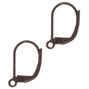 Dormeuses 15 mm avec anneau ouvert - Cuivré vieilli x4|raw }}