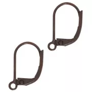 Dormeuses 15 mm avec anneau ouvert - Cuivré vieilli x4