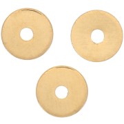 Perles rondelles Heishi - disques plats percés 4x0.5 mm - Doré à l'or fin x50|raw }}