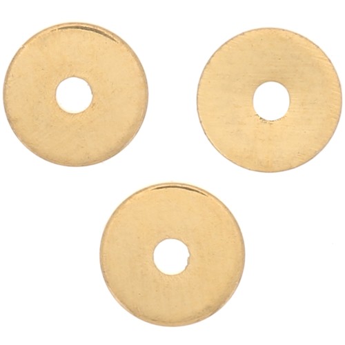 Perles rondelles Heishi - disques plats percés 4x0.5 mm - Doré à l'or fin x50