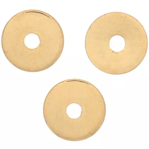 Perles rondelles Heishi - disques plats percés 4x0.5 mm - Doré à l'or fin x50