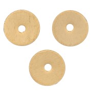 Perles rondelles Heishi - disques plats percés 5x0.5 mm - Doré à l'or fin x50|raw }}
