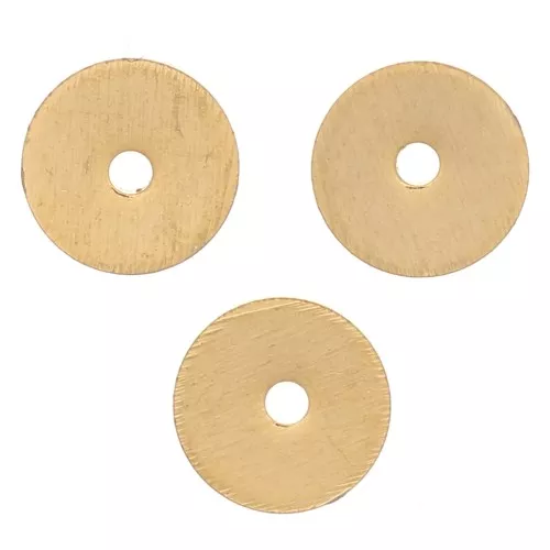 Perles rondelles Heishi - disques plats percés 5x0.5 mm - Doré à l'or fin x50
