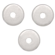 Perles rondelles Heishi - disques plats percés 4x1 mm - Argenté x10|raw }}
