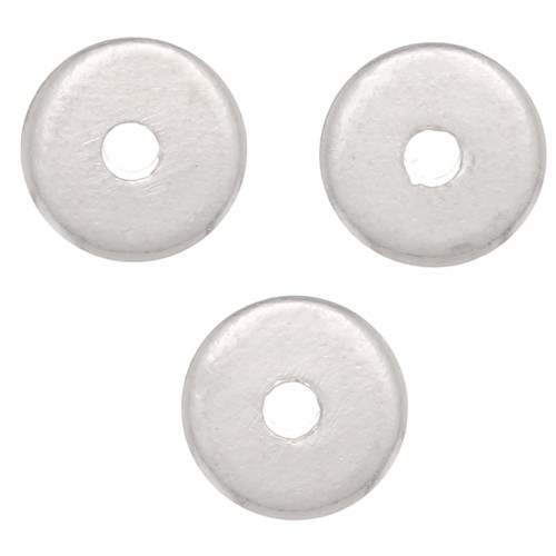 Perles rondelles Heishi - disques plats percés 4x1 mm - Argenté x50