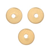 Perles rondelles Heishi - disques plats percés 4x0.7 mm - Doré à l'or fin x50|raw }}