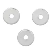 Perles rondelles Heishi - disques plats percés 4x0.7 mm - Argenté x50