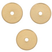 Perles rondelles Heishi - disques plats percés 6x0.5 mm - Doré à l'or fin x50|raw }}