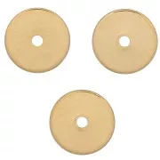 Perles rondelles Heishi - disques plats percés 6x0.5 mm - Doré à l'or fin x50