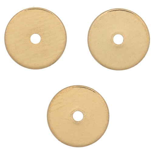 Perles rondelles Heishi - disques plats percés 6x0.5 mm - Doré à l'or fin x50